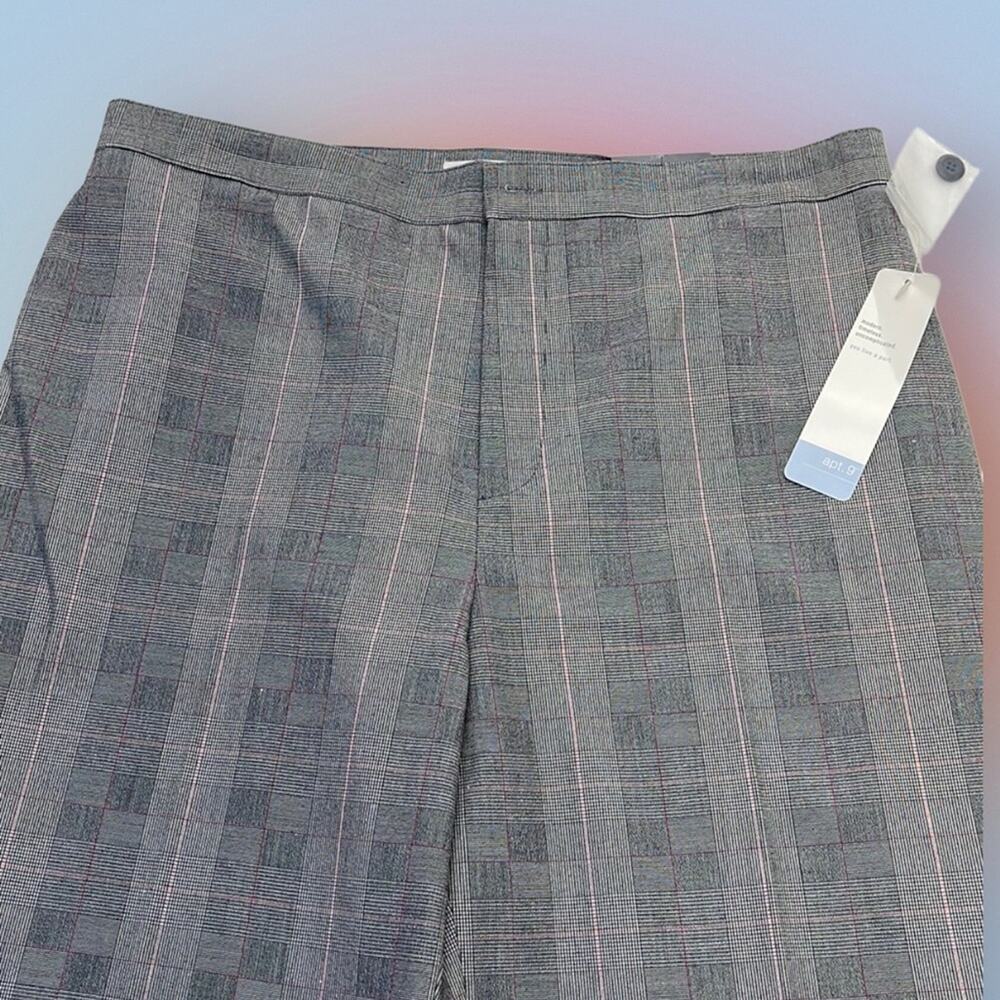 APT. 9 Women’s 10 Gray Pink Plaid PEARSON Dress Pant
